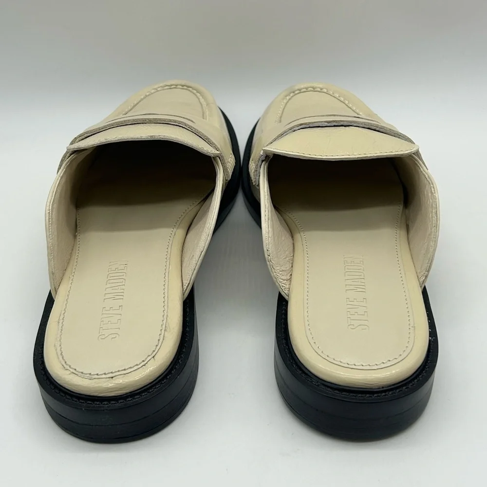 Steve Madden Mulberry Bone Leather Mule Loafers Size 7.5 | New in Box